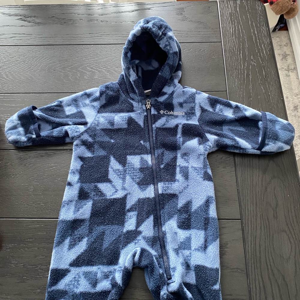 Columbia Geometric Patterned Blue Kids Footie
